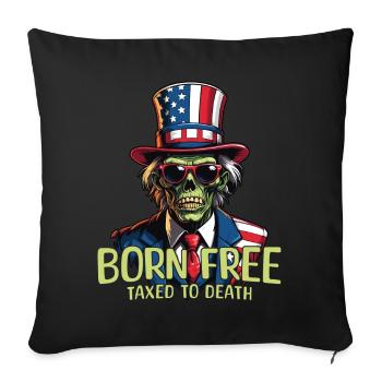 Né libre, imposé à mort, 4 juillet - Housse de coussin décorative 45 x 45 cm - noir - Devant