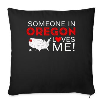 Someone In Oregon Loves Me - Sofa pillowcase 17,3'' x 17,3'' (45 x 45 cm) - black - Front