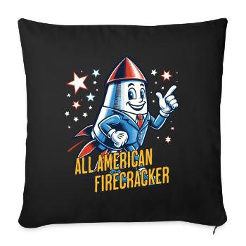 All American Firecracker Retro Vintage Design - Sofakissenbezug 45 x 45 cm - Schwarz - Vorne