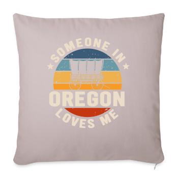 Quelqu’un dans l’Oregon m’aime - Housse de coussin décorative 45 x 45 cm - taupe clair - Devant