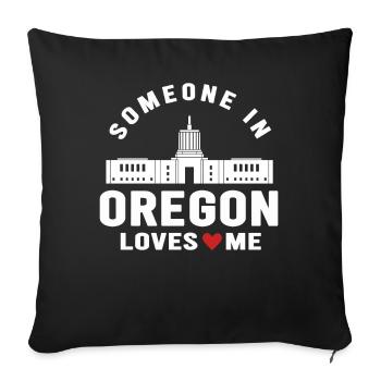 Quelqu’un dans l’Oregon m’aime - Housse de coussin décorative 45 x 45 cm - noir - Devant