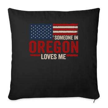 Someone In Oregon Loves Me - Sofa pillowcase 17,3'' x 17,3'' (45 x 45 cm) - black - Front