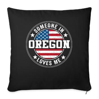 Someone In Oregon Loves Me - Sofa pillowcase 17,3'' x 17,3'' (45 x 45 cm) - black - Front