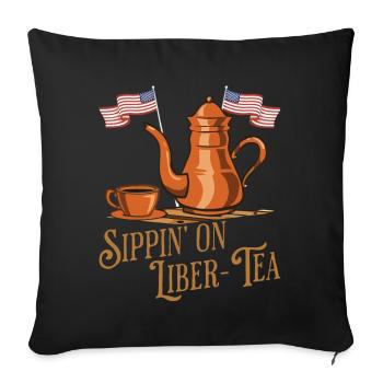 Siroter du thé Liber-tea Independence Day Fun - Housse de coussin décorative 45 x 45 cm - noir - Devant