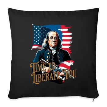 Il est temps de libérer le design vintage drôle 4 juillet - Housse de coussin décorative 45 x 45 cm - noir - Devant
