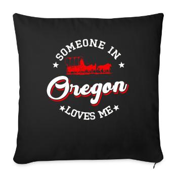 Quelqu’un dans l’Oregon m’aime - Housse de coussin décorative 45 x 45 cm - noir - Devant