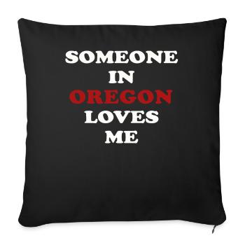 Quelqu’un dans l’Oregon m’aime - Housse de coussin décorative 45 x 45 cm - noir - Devant