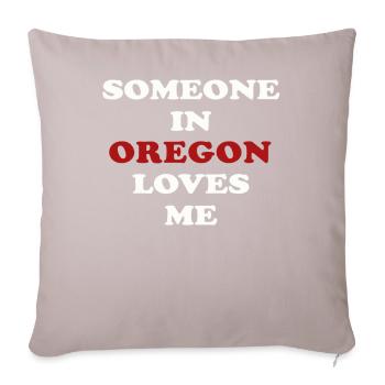 Quelqu’un dans l’Oregon m’aime - Housse de coussin décorative 45 x 45 cm - taupe clair - Devant