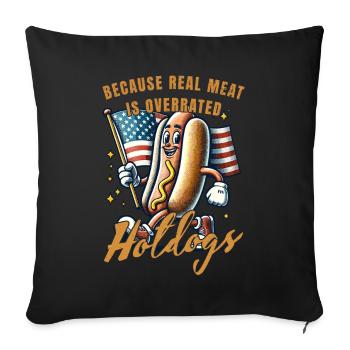 Funny meat pun in - Sofa pillowcase 17,3'' x 17,3'' (45 x 45 cm) - black - Front