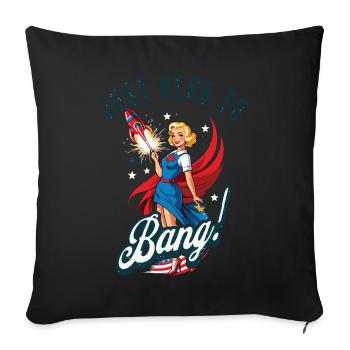 Ici pour frapper un design vintage rétro drôle - Housse de coussin décorative 45 x 45 cm - noir - Devant