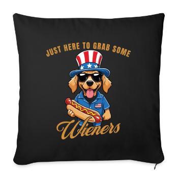 Schnapp Dir Ein Paar Wieners Retro Vintage Design - Sofakissenbezug 45 x 45 cm - Schwarz - Vorne