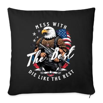 Mess With Best Funny Freedom Design July 4 - Sofa pillowcase 17,3'' x 17,3'' (45 x 45 cm) - black - Front