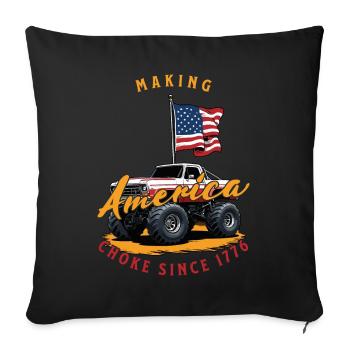 Amerika Ersticken Seit 1776: Amerikanische Flagge - Sofakissenbezug 45 x 45 cm - Schwarz - Vorne