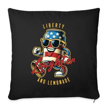 Liberty Laughter Limonade Retro Vintage Design - Sofakissenbezug 45 x 45 cm - Schwarz - Vorne