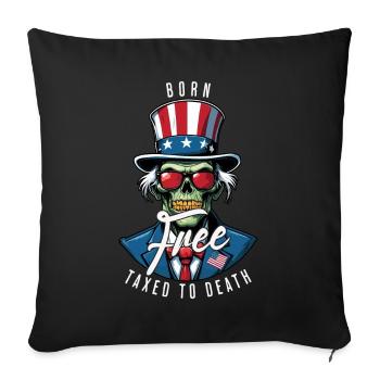 Né libre, imposé jusqu’à sa mort le 4 juillet - Housse de coussin décorative 45 x 45 cm - noir - Devant
