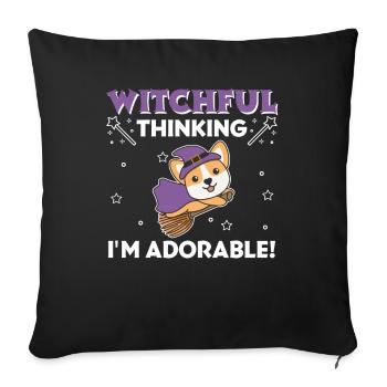 Corgi Halloween Witch Witches I'm Adorable - Sofa pillowcase 17,3'' x 17,3'' (45 x 45 cm) - black - Front
