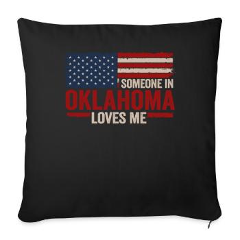 Someone In Oklahoma Loves Me - Sofa pillowcase 17,3'' x 17,3'' (45 x 45 cm) - black - Front