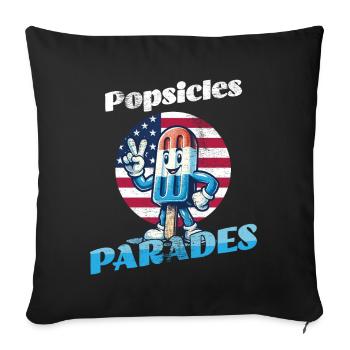 Popsicle Parades Retro Vintage USA Flag - Sofa pillowcase 17,3'' x 17,3'' (45 x 45 cm) - black - Front