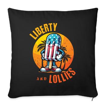 Liberty And Lollies Retro Vintage Design - Sofa pillowcase 17,3'' x 17,3'' (45 x 45 cm) - black - Front