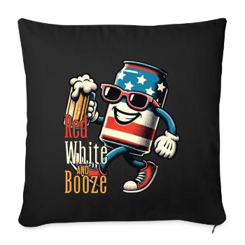 Red White Booze Retro Vintage Design - Sofa pillowcase 17,3'' x 17,3'' (45 x 45 cm) - black - Front