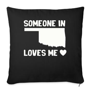 Someone In Oklahoma Loves Me - Sofa pillowcase 17,3'' x 17,3'' (45 x 45 cm) - black - Front