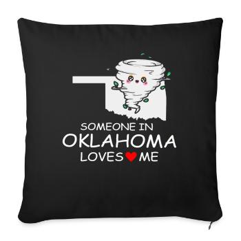 Someone In Oklahoma Loves Me - Sofa pillowcase 17,3'' x 17,3'' (45 x 45 cm) - black - Front