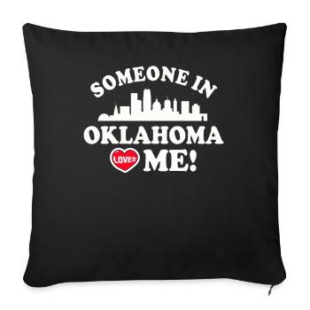 Quelqu’un dans l’Oklahoma m’aime - Housse de coussin décorative 45 x 45 cm - noir - Devant