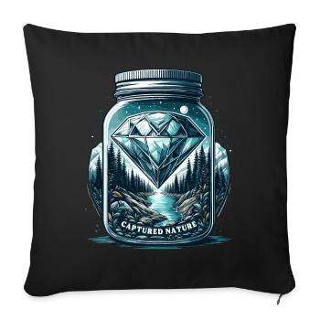 Bijou naturel dans un verre - Housse de coussin décorative 45 x 45 cm - noir - Devant