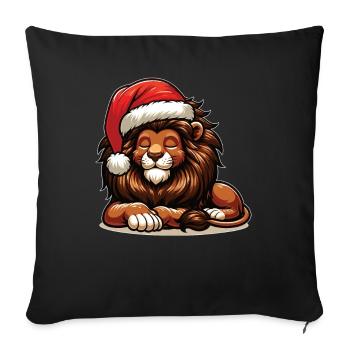 Christmas Hat Christmas Fairy Lights Lion - Sofa pillowcase 17,3'' x 17,3'' (45 x 45 cm) - black - Front