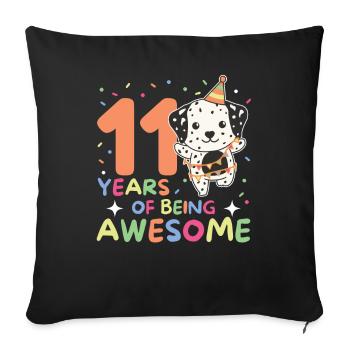 Les Dalmatiens pour leurs 11 ans enfants de onze ans - Housse de coussin décorative 45 x 45 cm - noir - Devant