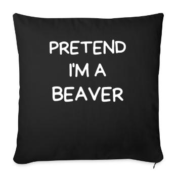 Imagine I'm a Beaver Halloween - Sofa pillowcase 17,3'' x 17,3'' (45 x 45 cm) - black - Front