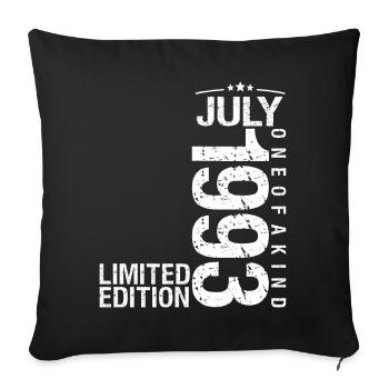 Juli 1993 Juli Jubiläum Juli 1993 - Sofakissenbezug 45 x 45 cm - Schwarz - Vorne