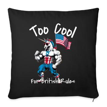 Fier Licorne des États-Unis Pas de règles britanniques Heureux 4ème - Housse de coussin décorative 45 x 45 cm - noir - Devant