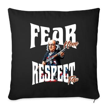 Fear None Respect Few Happy 4th Of July - Sofakissenbezug 45 x 45 cm - Schwarz - Vorne