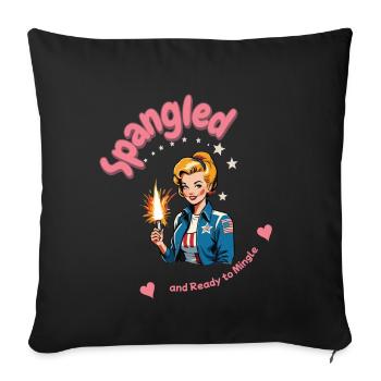 Retro Vintage Design Ready To Mingle 4th Of July - Sofakissenbezug 45 x 45 cm - Schwarz - Vorne