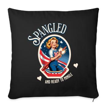 Ready To Mingle Retro Vintage Design American Flag - Sofakissenbezug 45 x 45 cm - Schwarz - Vorne