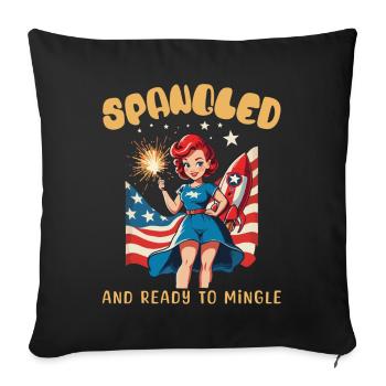 Retro Vintage Design Ready To Mingle 4th of July - Sofakissenbezug 45 x 45 cm - Schwarz - Vorne