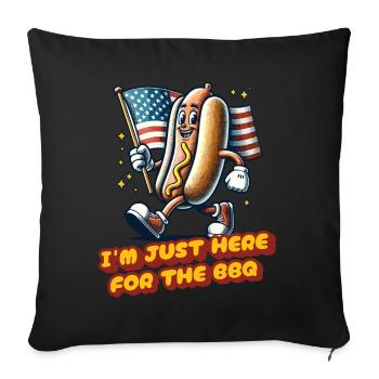 Here For BBQ 4th Of July Memorial Day Independence - Sofa pillowcase 17,3'' x 17,3'' (45 x 45 cm) - black - Front