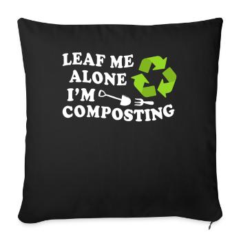 Leaf Me Alone Je composte - Housse de coussin décorative 45 x 45 cm - noir - Devant
