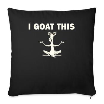 Je chèvre ce passionné de yoga - Housse de coussin décorative 45 x 45 cm - noir - Devant