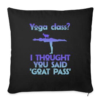 Yoga Class Or Goat Pass - Sofa pillowcase 17,3'' x 17,3'' (45 x 45 cm) - black - Front