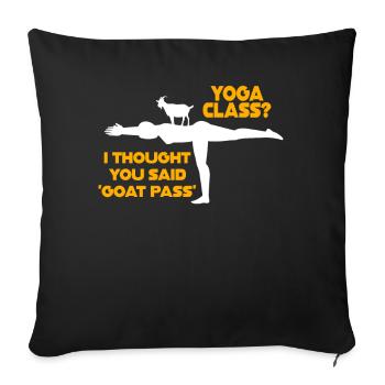 Cours de yoga ou Goat Pass - Housse de coussin décorative 45 x 45 cm - noir - Devant