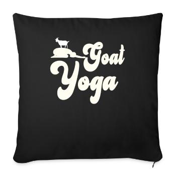 Méditation Yoga Chèvre - Housse de coussin décorative 45 x 45 cm - noir - Devant
