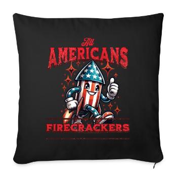 Tous les pétards américains Funny Fireworks Design - Housse de coussin décorative 45 x 45 cm - noir - Devant