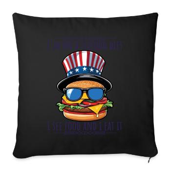 Slogan diététique drôle pour les barbecues du 4 juillet - Housse de coussin décorative 45 x 45 cm - noir - Devant