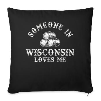 Quelqu’un dans le Wisconsin m’aime - Housse de coussin décorative 45 x 45 cm - noir - Devant