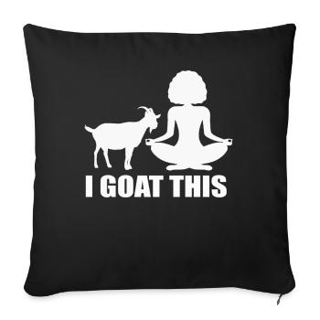 Je chèvre ce passionné de yoga - Housse de coussin décorative 45 x 45 cm - noir - Devant