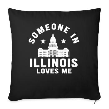 Quelqu’un dans l’Illinois m’aime - Housse de coussin décorative 45 x 45 cm - noir - Devant