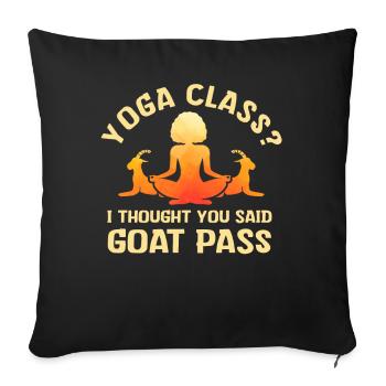 Cours de yoga ou Goat Pass - Housse de coussin décorative 45 x 45 cm - noir - Devant