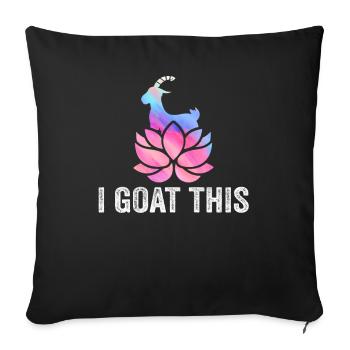 Je chèvre ce passionné de yoga - Housse de coussin décorative 45 x 45 cm - noir - Devant